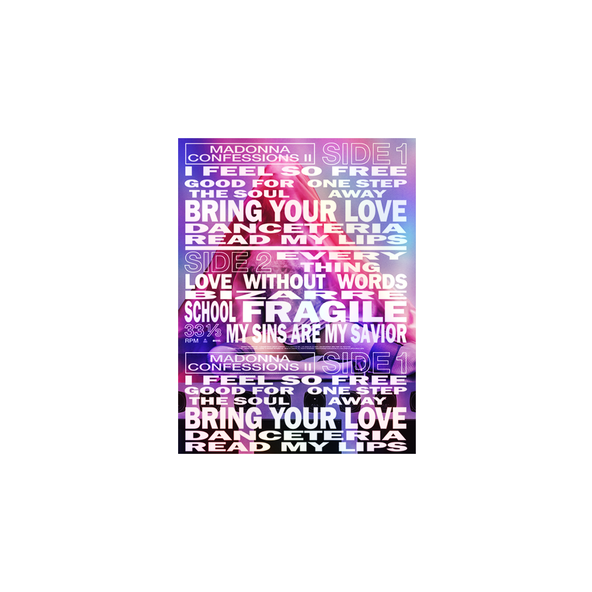CONFESSIONS II TRACKLIST HOLOGRAM POSTER